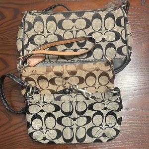 2 AUTHENTIC COACH WRISTLETS AND 1 small COACH PURSE